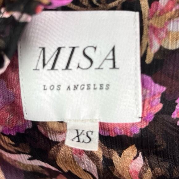 Misa Los Angeles Karla Floral Print Sheer Ruffle Long Sleeve Mini Dress - Picture 10 of 12
